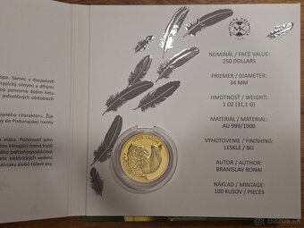 Minca zlatá 250 Dollars - Fauna a flóra - motív fauna - 3