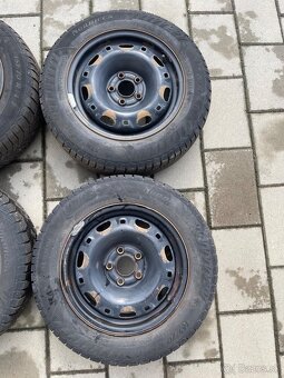 Plechove disky 5x100 Škoda Fabia,zimne gumy Matador - 3