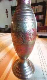 Vázičky mosadzné, gravírované 2ks - 3