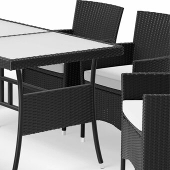 Záhradný ratanový stôl Berlin čierna 150 x 90 x 75 cm - 3
