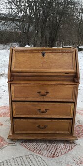 Rustikální šuplíková komoda - vyklápěcí psací stůl - 3