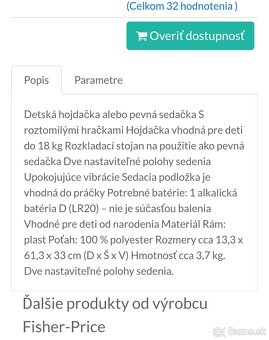 Detske kresielko Fisher price - 3