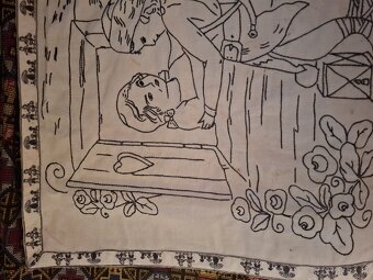 Originálne vyšívané ľudové textílie nástenky - vintage - 3