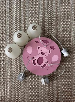 Predam detsky ruzovy luster s medvedikom - 3