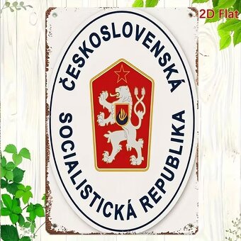 Kovova retro tabula ČSSR 30x20 cm - 3