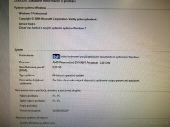 Stolový počítač AMD Phenom II X4 / 8GB / 500GB SSD / GT 730 - 3
