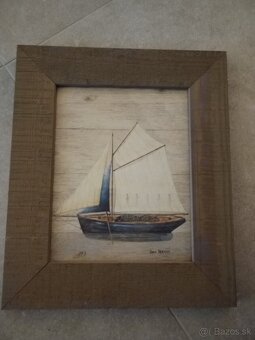 Dekorácia, obraz a loď - 3