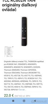 TCL dialkové originál RC802N - 3