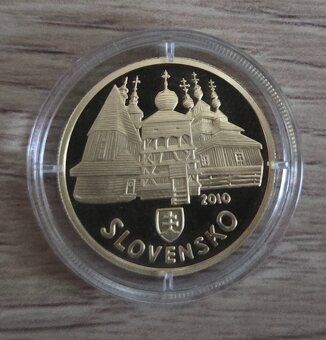 Zlatá zberateľská minca 100 € Drevene Chramy 2010 - 3