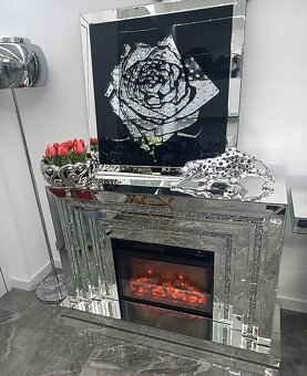 zrkadlový nástenný glamour obraz s kryštálmi XL PREMIUM - 3