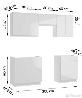Kuchynská linka(NOVÁ) 200cm /frezovane úchyty - 3