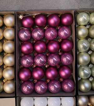 Vianočné ozdoby sklenene perleťové gule - 3