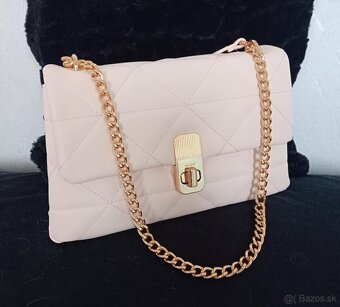 Nová dámska béžová kabelka ALDO so zlatými aplikáciami - 3