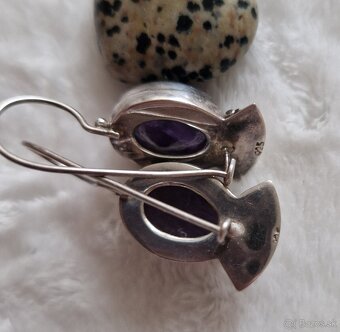 Náušnice ametyst striebro 925 - 3