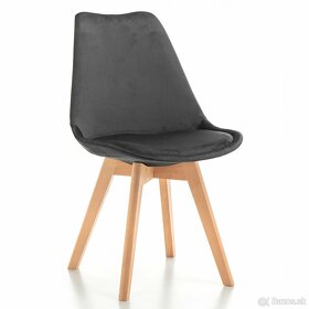Jedálenská stolička škandinávsky štýl - velúr - 6 farieb - 3