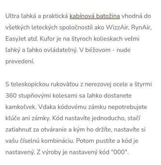 Kabinovy kufor na kolieskach - 28L - 3