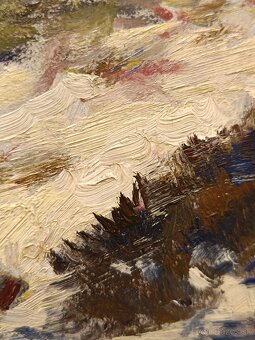 Obraz Jan Medek, Vysoké Tatry Velický potok 1962,olej 43x37 - 3