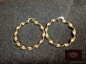 Krásne pozlatené Náušnice 14K 6cm - 3