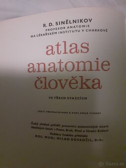 Predám atlas anatomie človeka 2 zvazky, 1 a 3 zvazok - 3
