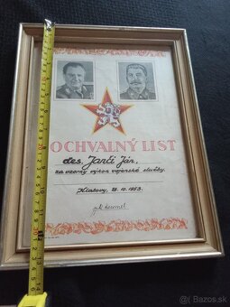 pochvalny dekret 1953 - Ceskoslovensko. - 3