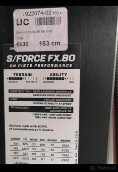 NOVÉ Lyžiarsky set Salamon S Force FX80 - 3