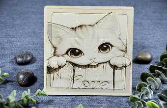 Detské drevené puzzle – roztomilé zvieratká - 3