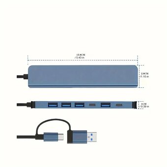Redukcia z USB a USB C na viac USB - 3
