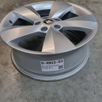 Hliníkové Škoda disky 5x112 R17 6,5J ET38 - 3