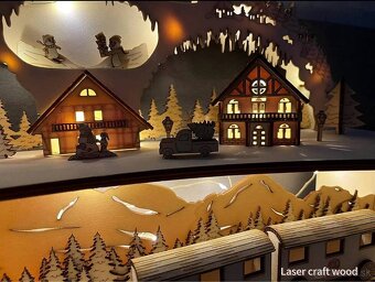 Vianočna dedina Betlehem Drevený vianočný - 3