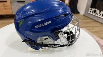✅ HOKEJOVÁ PROFI PRILBA - BAUER HYPERLITE = M - L = BLUE ✅ - 3