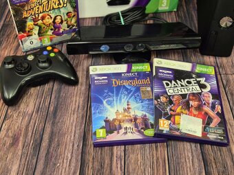 Xbox 360 Slim, pohybový snímač Kinect, 1 ovládač a 3 hry - 3