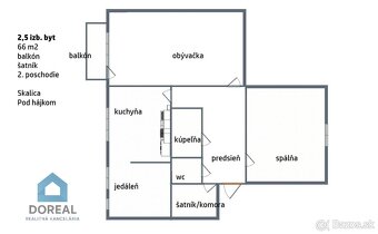 PRIESTRANNÝ 2,5 IZBOVÝ BYT •(66m) • Pod Hájkom, Skalica - 3
