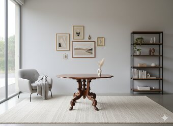 Krásny starožitný drevený stôl - A - 3