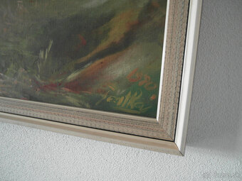 Starý obraz Hrabanie sena - 3