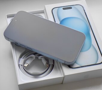 iPhone 15 Blue BATERIE 100% TOP - 3