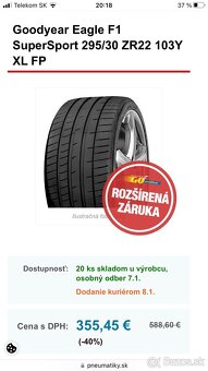 Letné 295/30zr22 - 3