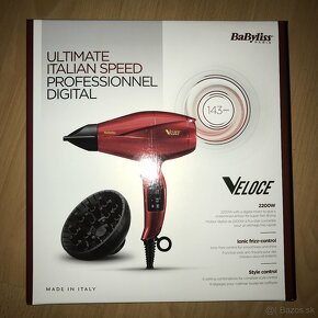 FÉN BaByliss Veloce 2200W červený + darček - 3