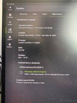 Predám pc i7 14700KF 5070ti 32GB - 3