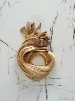 Vlasy na nadpojenie, 55cm, huste europske blond vlasy - 3