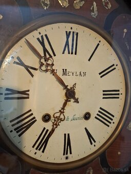 Predám funkčné starožitné nástenné Hodiny H. MEYLAN a Lons l - 3