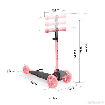 Dievčenská kolobežka RICOKIDS- SCOTER so svietiacimi kolesam - 3
