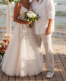 Predám krásne letné svadobné šaty - 3