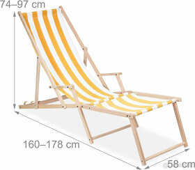 Záhradné ležadlo, plážové  Relaxdays - 3