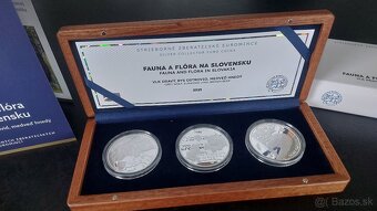 Fauna a flóra - súbor strieborných pamätných mincí 3,33 € - 3