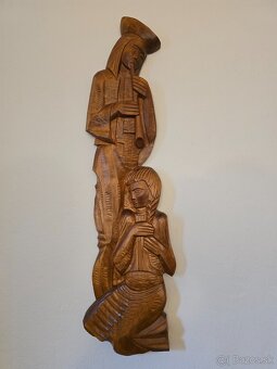 Drevená socha pastier a dievča - 3