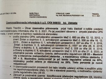 Stavebný pozemok Trenčín Záblatie 650m2 - 3
