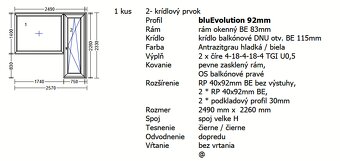 Použité plastové okná bluEvolution 92 3-sklo - 3