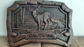 Drevený obraz 52×34cm.hr.4.cm Poľovnicke motivy - 3