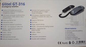 Analógový telefónny prístroj Glitel GT-316 - 3
