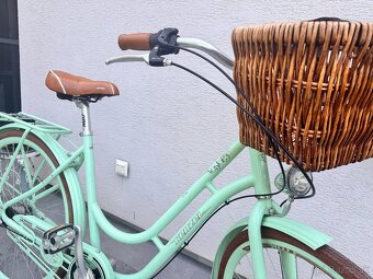 Bicykel KENZEL Nostalgic Deluxe- pistáciová / Hnedá - 3